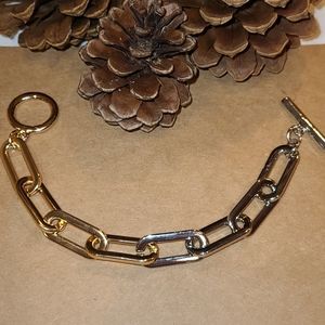 Gold & Silver Mix Metal Link Bracelet